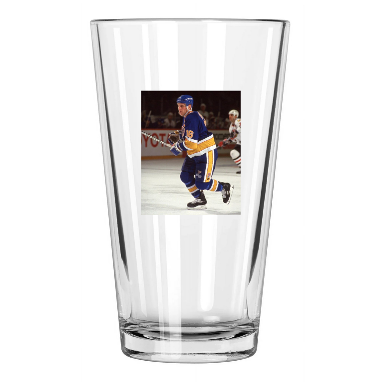 St 1. Louis Blues Brett Hull Photo Nhl Hockey Hof 09 Pint Beer Drinking Glass