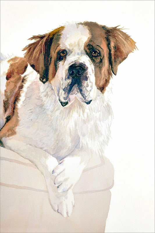 St Bernard I Wuff You Dog Pictures Painting Pirnt Jigsaw Puzzle