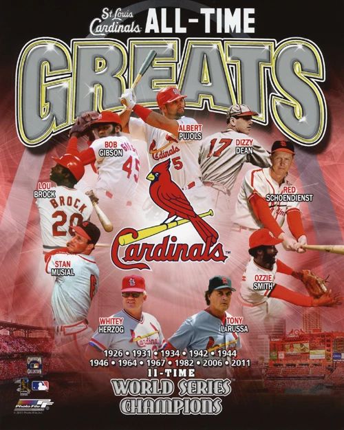St Louis Cardinals All Time Greats Keychain Stan Musial Gibson Lou Brock Print