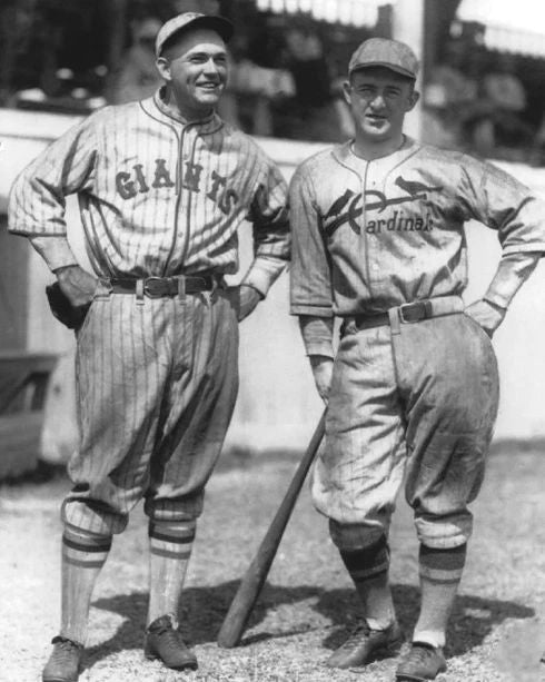 St Louis Cardinals Frankie Frisch & Ny Giants Rogers Hornsby Glossy Photo