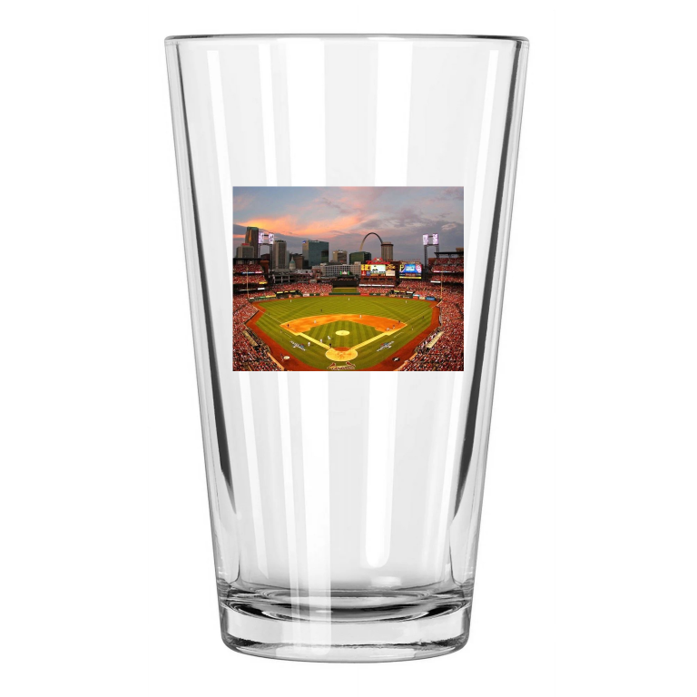 St Louis Cardinals New Busch Stadium Photo Downtown Pint Beer Drinking Glass
