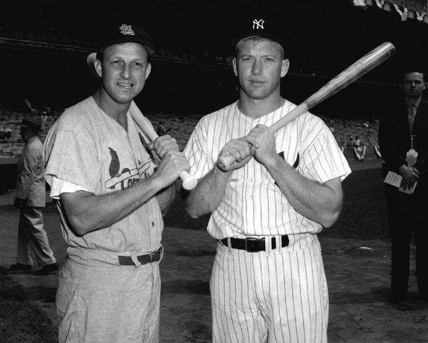 St Louis Cardinals Stan Musial New York Yankees Mickey Mantle Glossy Magnet