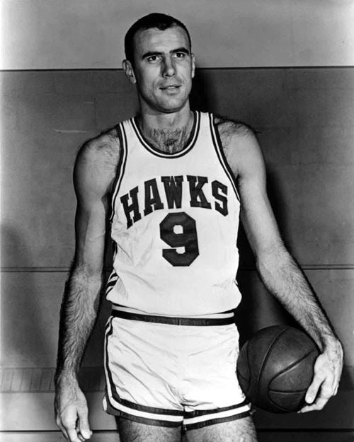 St Louis Hawks Bob Pettit Glossy Magnet Basketball Magnet Hof 70