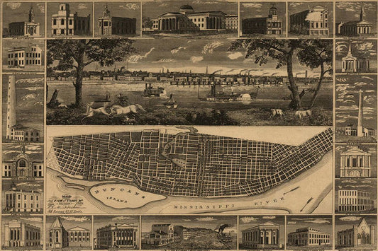 St Louis Missouri Map Old City Map Vintage Style Jigsaw Puzzle
