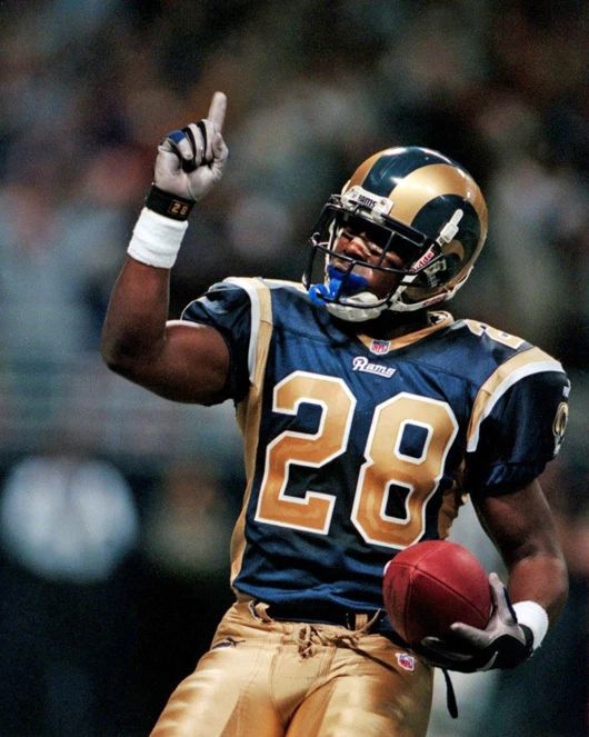 St Louis Rams Marshall Faulk Glossy Photo Nfl Football Print Poster