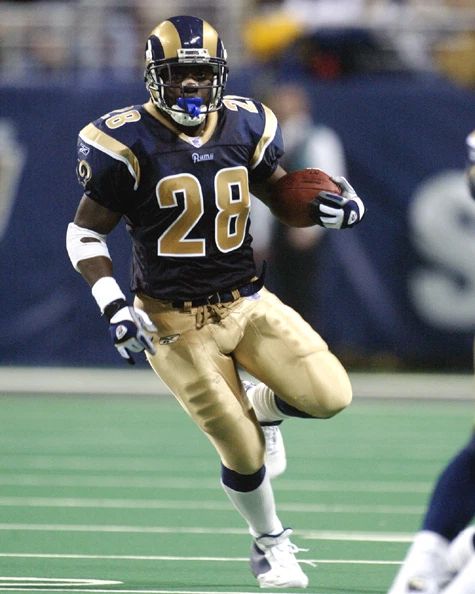 St Louis Rams Marshall Faulk Keychain Football Print Glossy Keychain Hof 2011