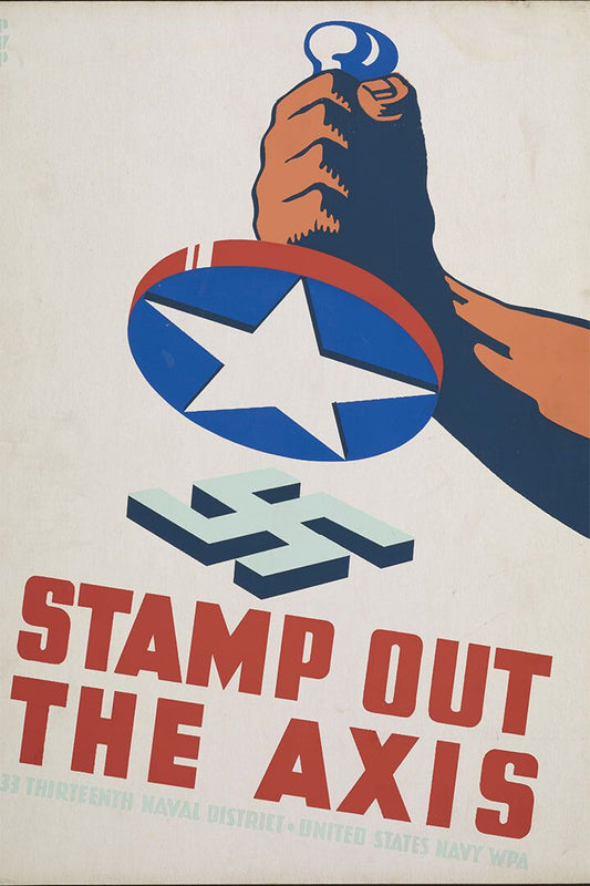 Stamp Out The Axis Vintage Style Wwii Propaganda Print Jigsaw Puzzle