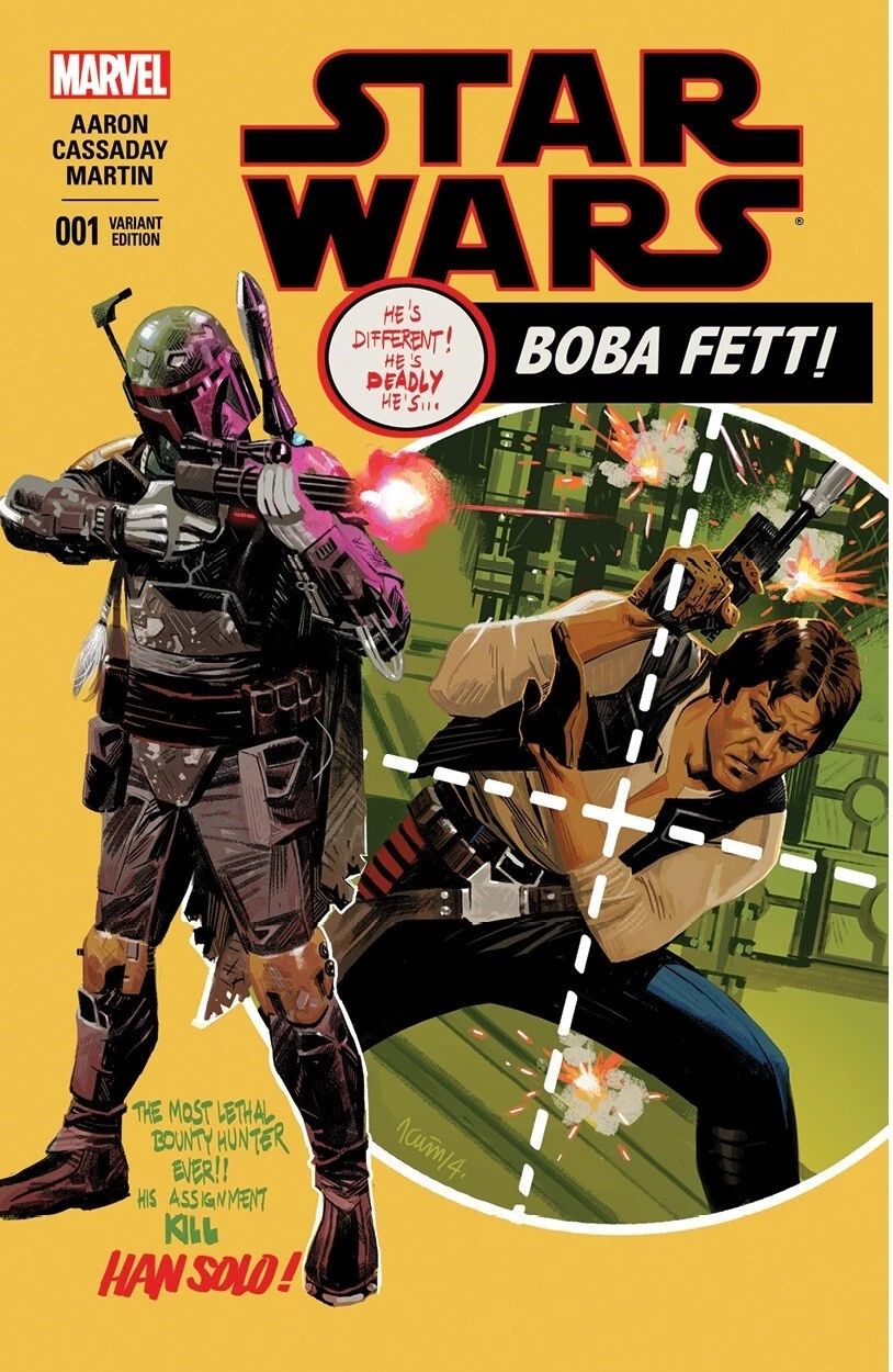 Star Wars Marvel Comic Cover Poster Print Boba Fett Bounty Hunter Solo