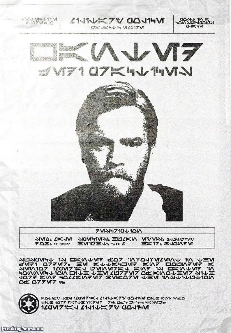Star Wars Obi Wan Kenobi Galactic Empire Wanted Poster Ewan Mcgregor