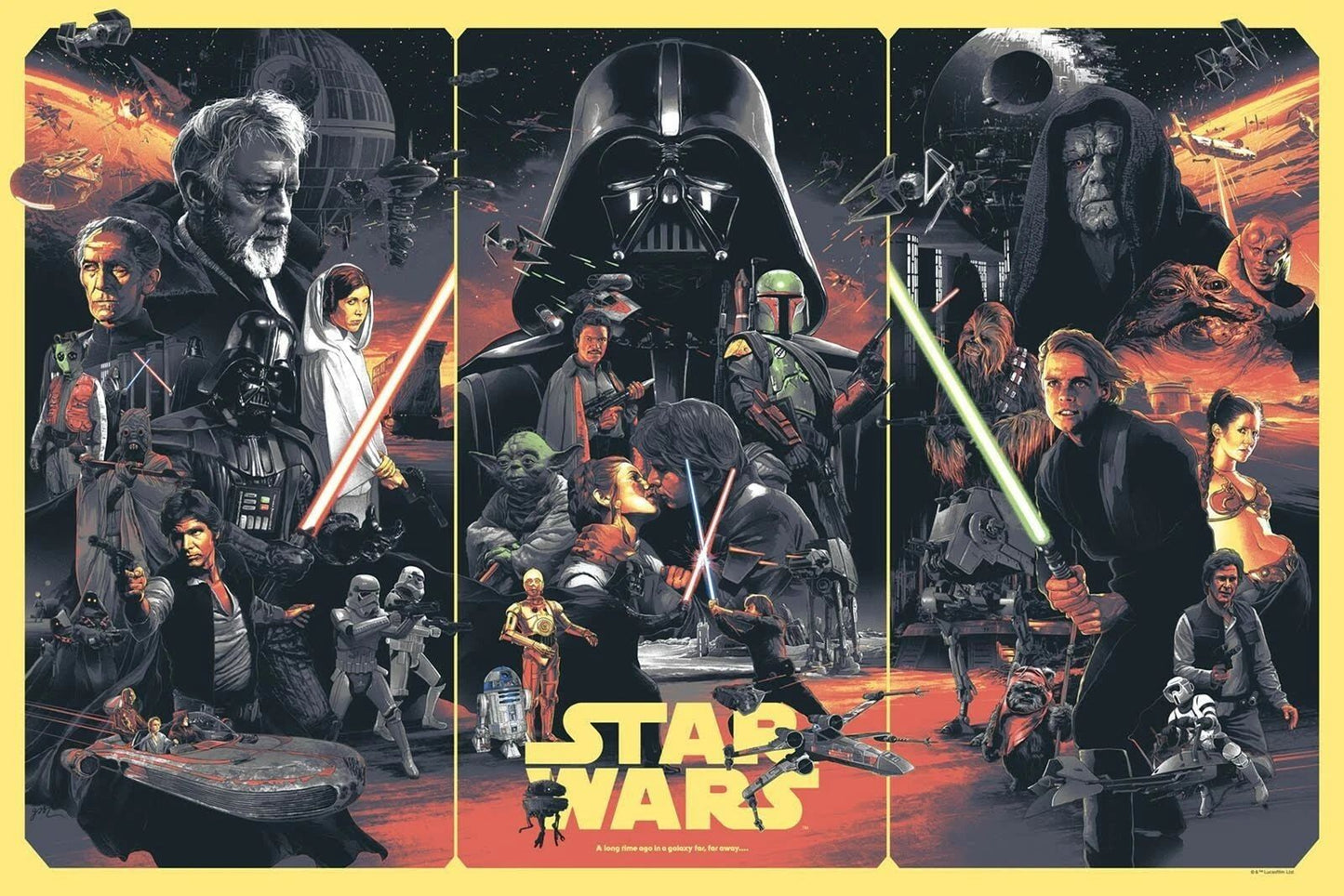 Star Wars The Original Trilogy Poster 17X11 Darth Vader Boba Fett Skywalker