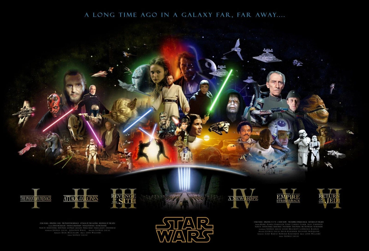 Star Wars Trilogys Poster Episodes I Vi Anakin Skywalker Padme Obi Wan