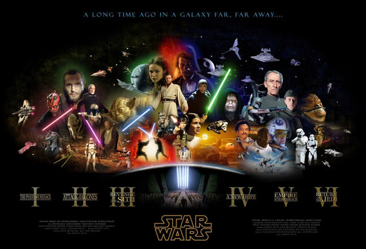 Star Wars Trilogys Poster Episodes I Vi Anakin Skywalker Padme Obi Wan