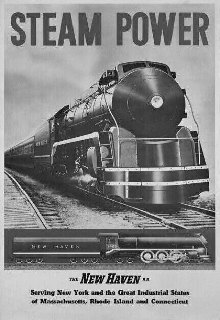 Steam Power New England Railroad Train Advertisement Picture Photo