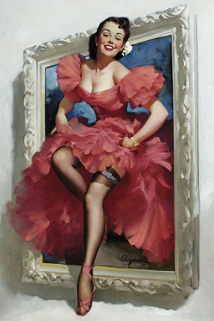 Stepping Out Of A Picture Frame Vintage Pinup Jigsaw Puzzle