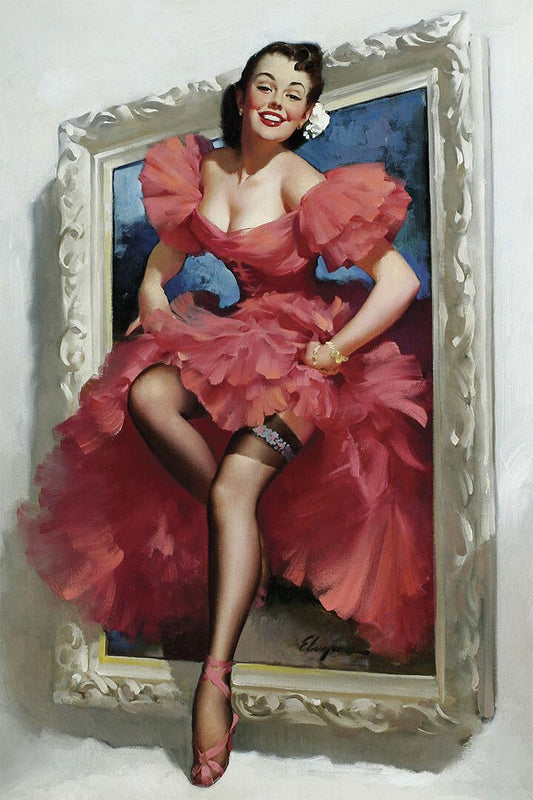 Stepping Out Of A Picture Frame Vintage Pinup Jigsaw Puzzle
