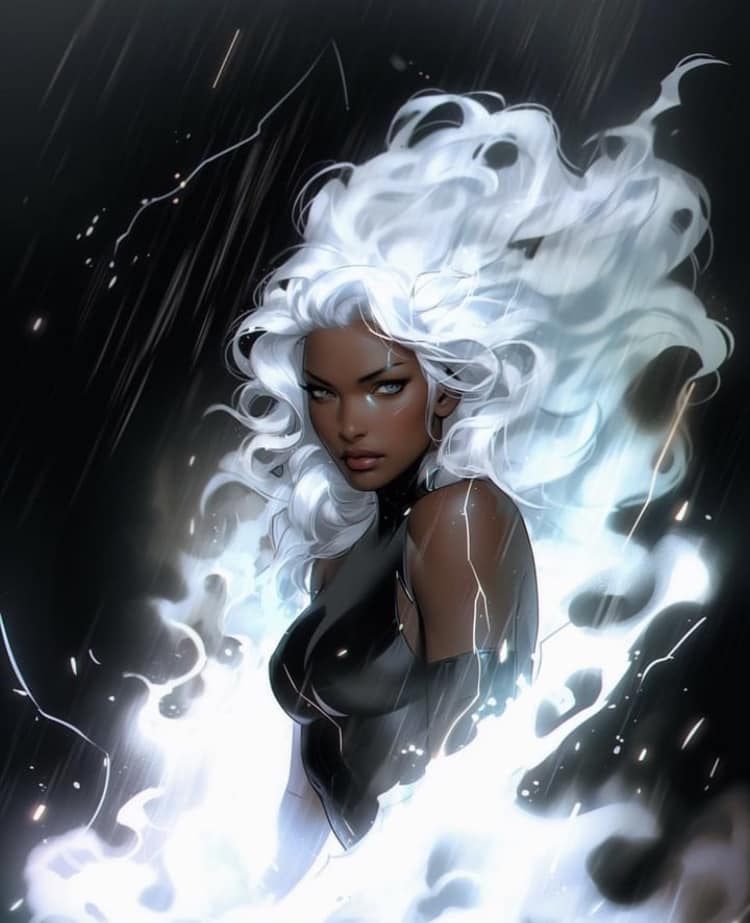 Stormy Heroine Portrait Print Poster
