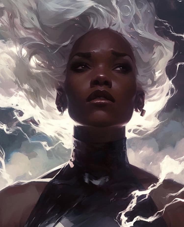 Stormy Portrait With White Hair Print Poster