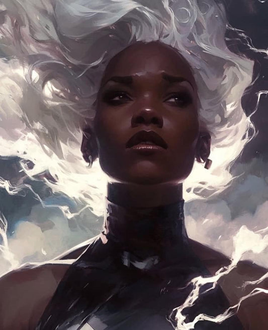 Stormy Portrait With White Hair Print Poster