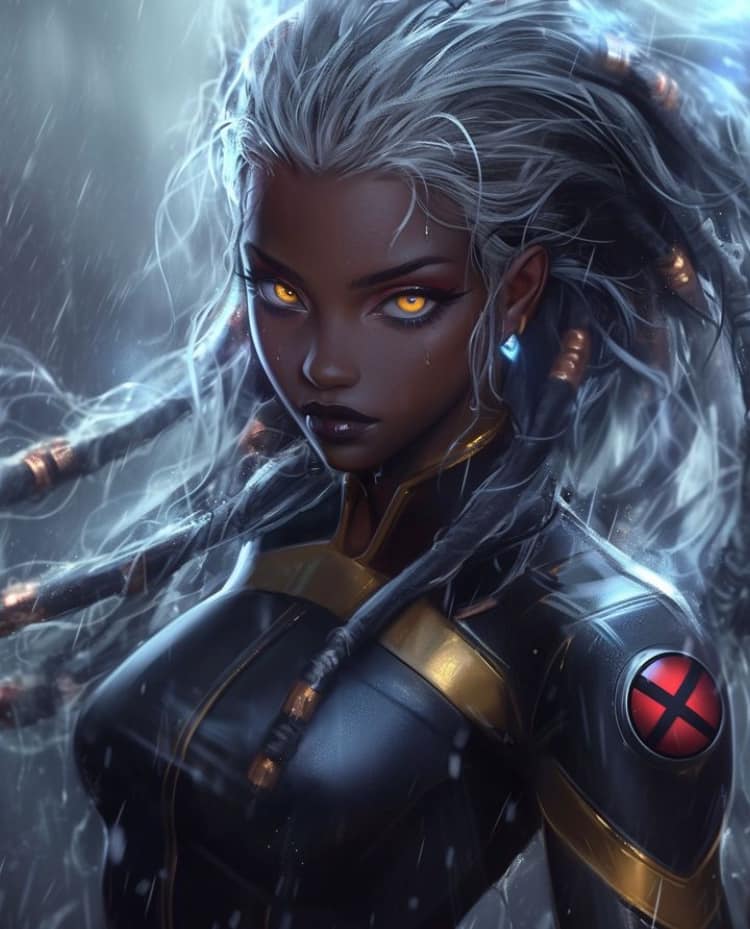 Stormy Superhero Portrait Print Poster