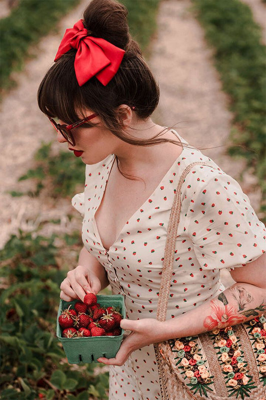 Strawberries And Cream Sexy Female Model Jigsaw Puzzle