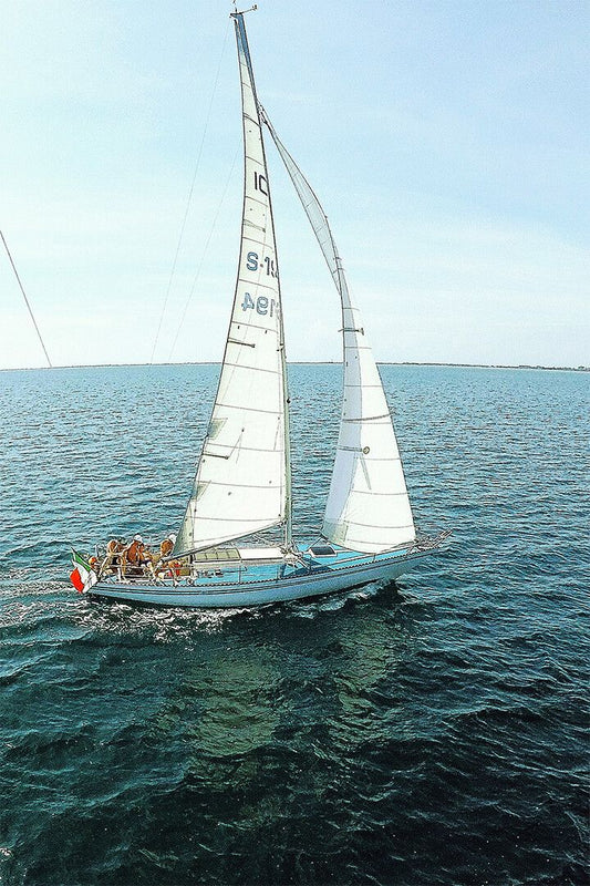 Streamlined Sailing Watercraft Print Canvas Jigsaw Puzzle