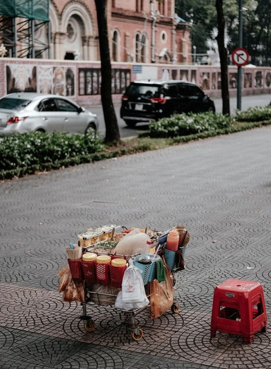 Street Vendor Table Saigon Ho Chi Minh City Vietnam Picture Keychain Keychain Print