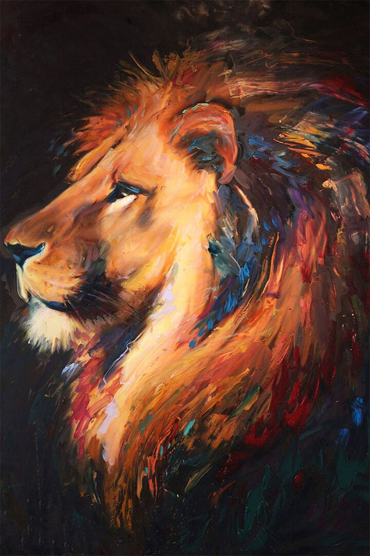 Stunning Abstract Lion Animal Colour Painting Print Jigsaw Puzzle