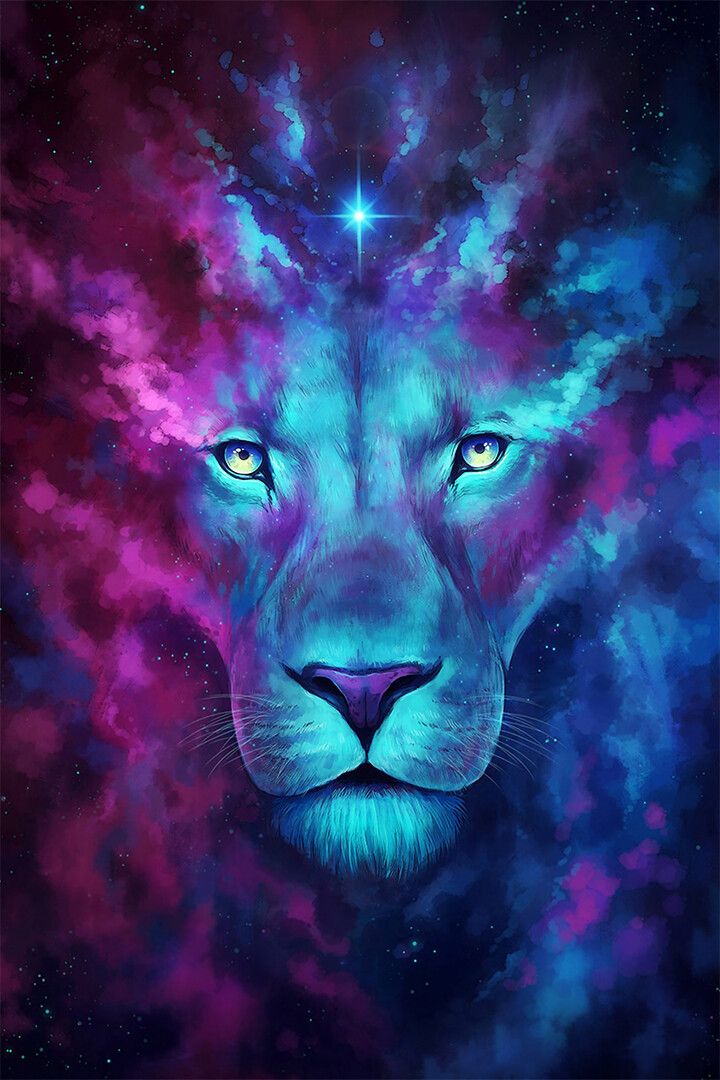Stunning Abstract Lion Animal Pictures Painting Print Jigsaw Puzzle