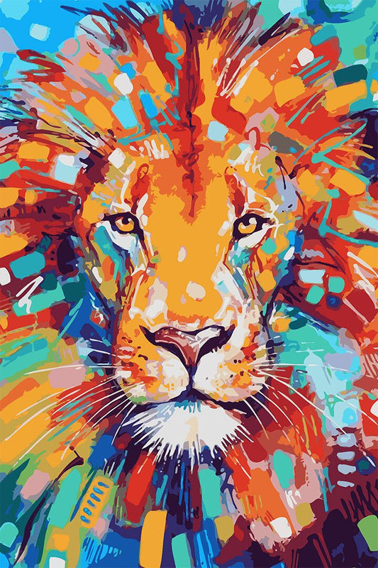 Stunning Abstract Lion Colour Animal Painting Print Jigsaw Puzzle