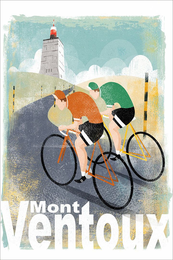 Style Ventoux Cycling Sport Excitement Painting Jigsaw Puzzle