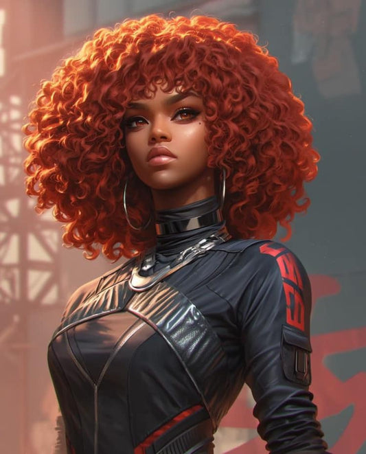 Stylish Futuristic Female Portrait Print Poster