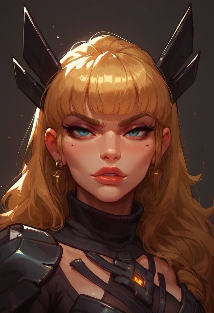 Stylized Female Character Portrait Print Poster