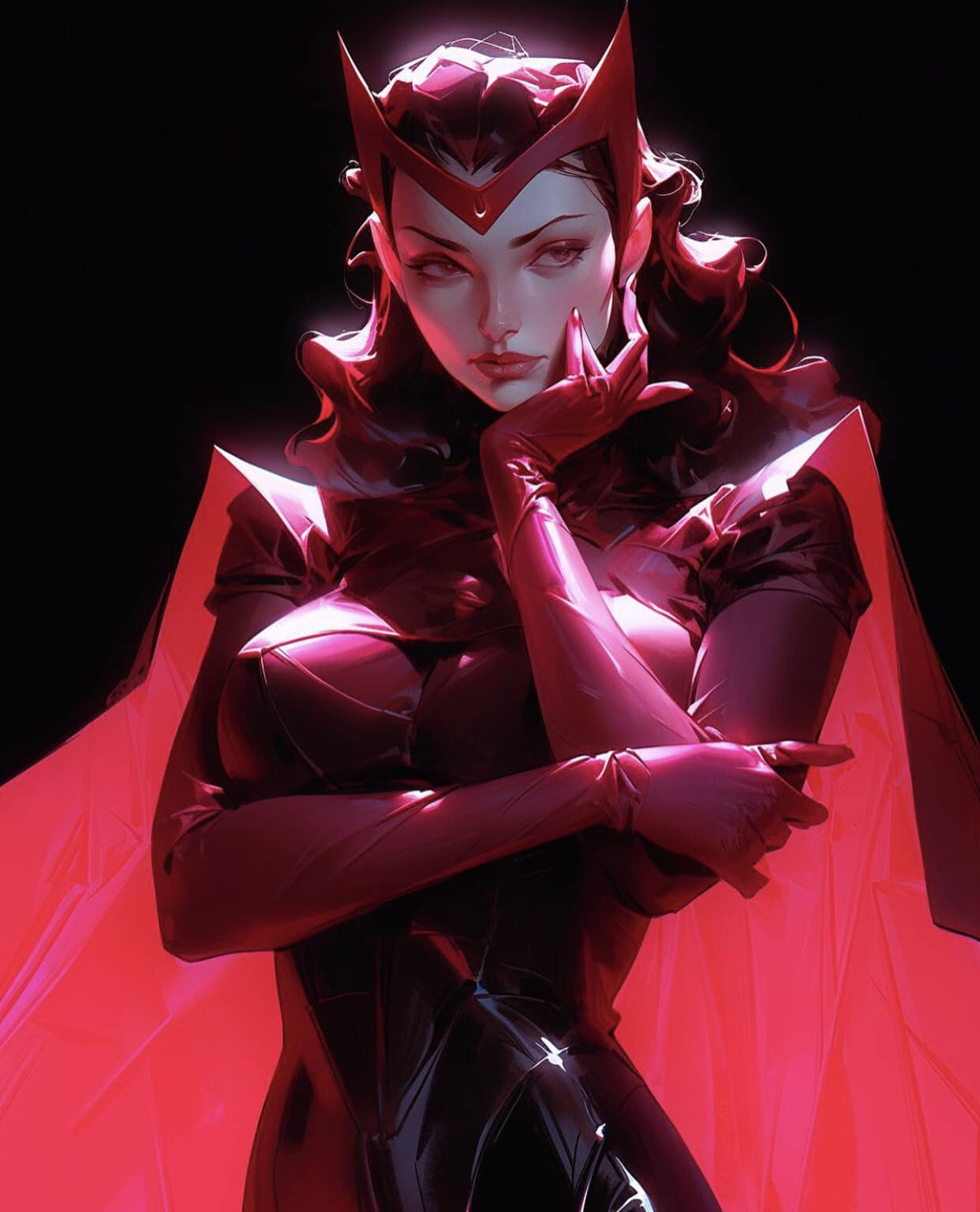 Stylized Superhero Portrait Print Poster
