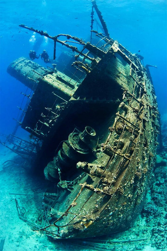 Sunken Ship Near St Croix Watercraft Sea Painting Jigsaw Puzzle
