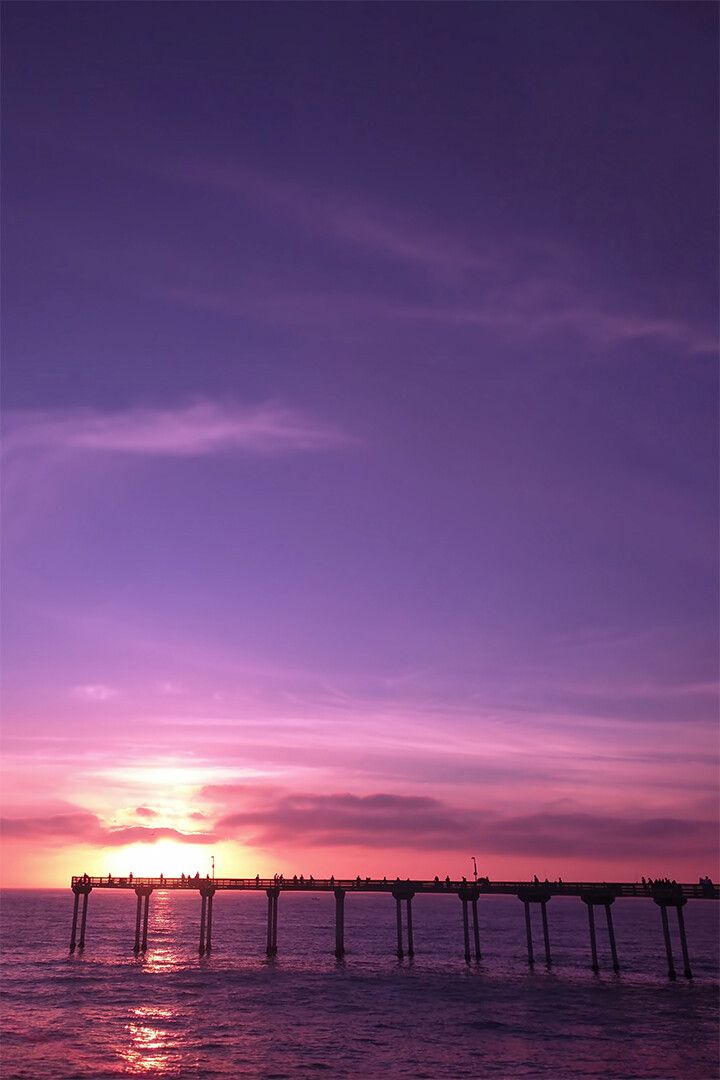 Sunset Sunrise On A Pier Beach Ocean Art Print Decor Jigsaw Puzzle