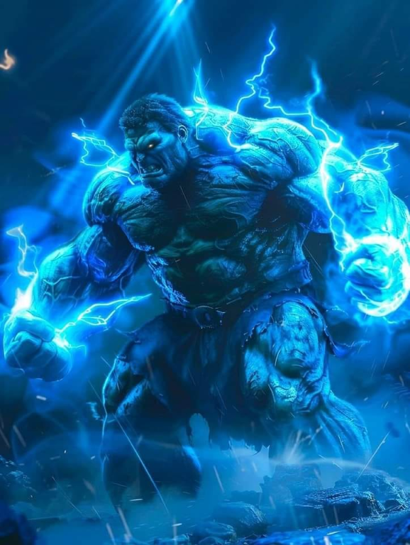 Super Strong Glowing Muscular 368 Print Poster