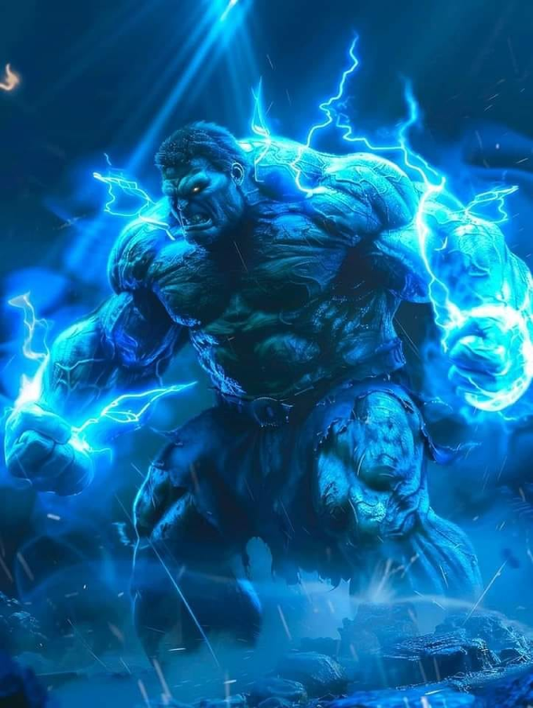 Super Strong Glowing Muscular 368 Print Poster
