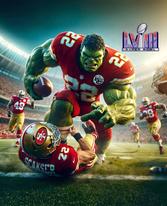 Superbowl Hulk Vs Player Print Poster