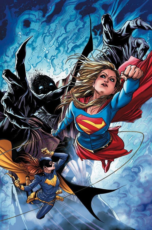 Supergirl Batgirl Comic Action Scene Print Poster