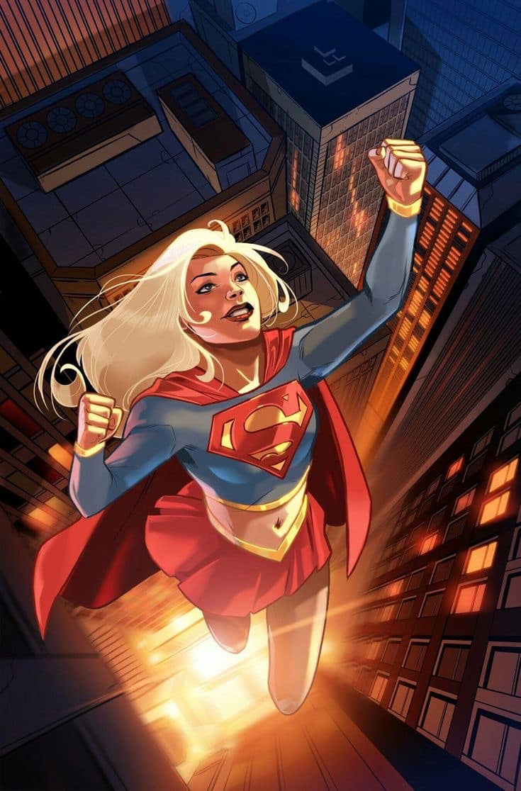 Supergirl Flight Cityscape Print Poster