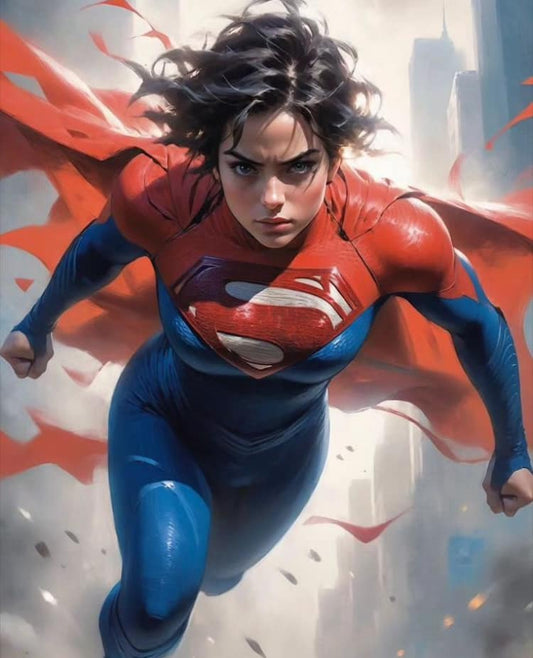 Supergirl Flying Heroic Portrait Print Poster