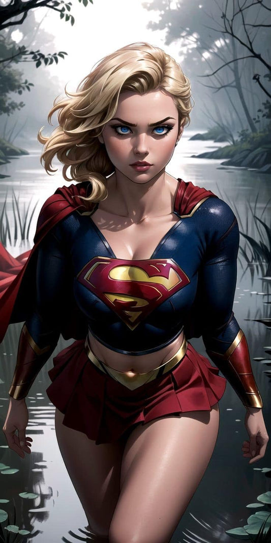 Supergirl Forest Illustration Print Poster