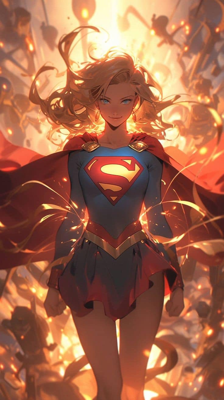 Supergirl Heroine Portrait Print Poster