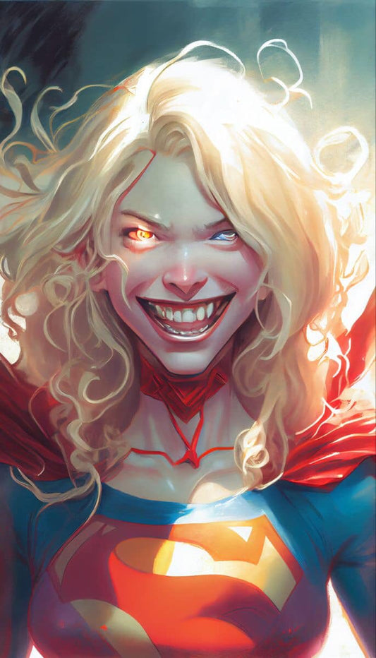 Supergirl Portrait Evil Smile Print Poster