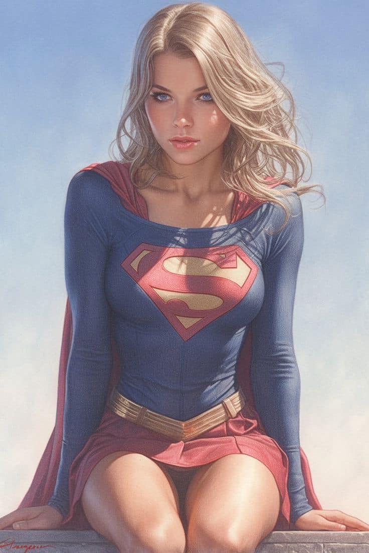 Supergirl Portrait (2) Print Poster