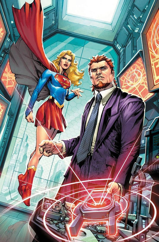 Supergirl With Partner In Control Room Print Poster