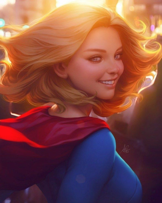 Supergirl Flying Sunset 8361 Print Poster