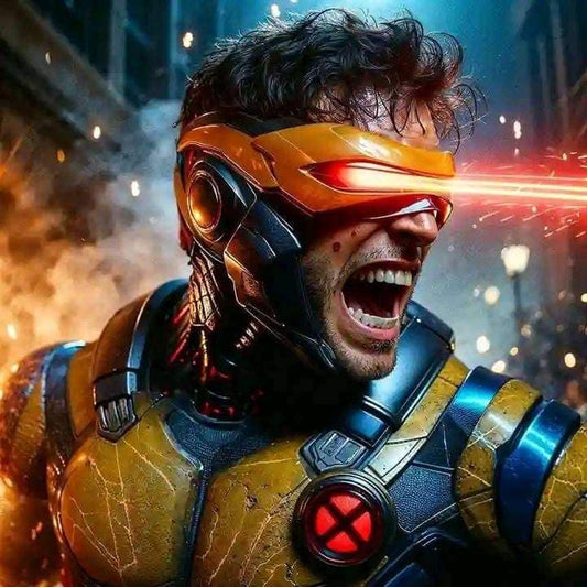 Superhero Action Portrait (5) Print Poster