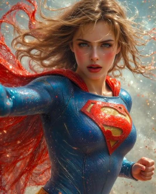 Superhero Action Portrait (6) Print Poster