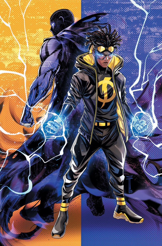 Superhero Action Scene Electric Power Print Poster